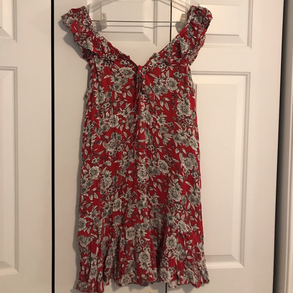 A&E red floral sundress
